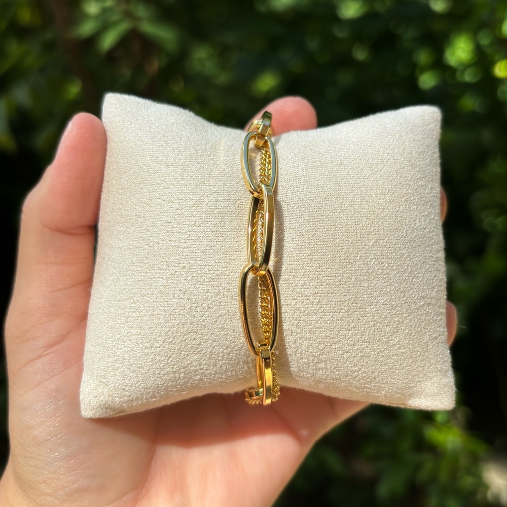 18K Gold Plated 2 chain adjustable bracelet